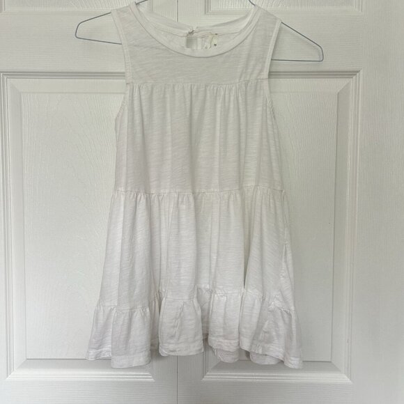 Anthropologie Tops - Anthropologie Womens XSP White Flowy Tank Top Sleeveless Summer 100% Cotton